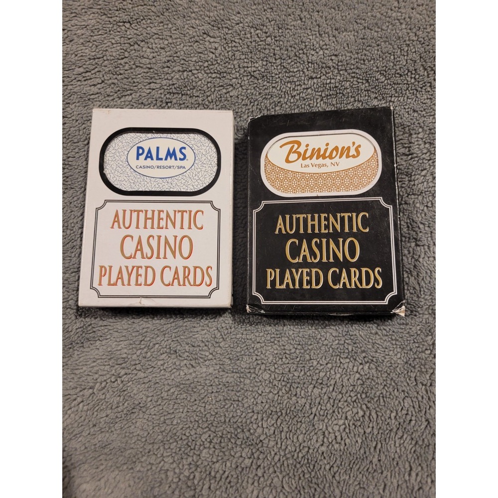 Authentic Las Vegas Casino Played Playing Cards 2 Decks Palms Casino & Binion's